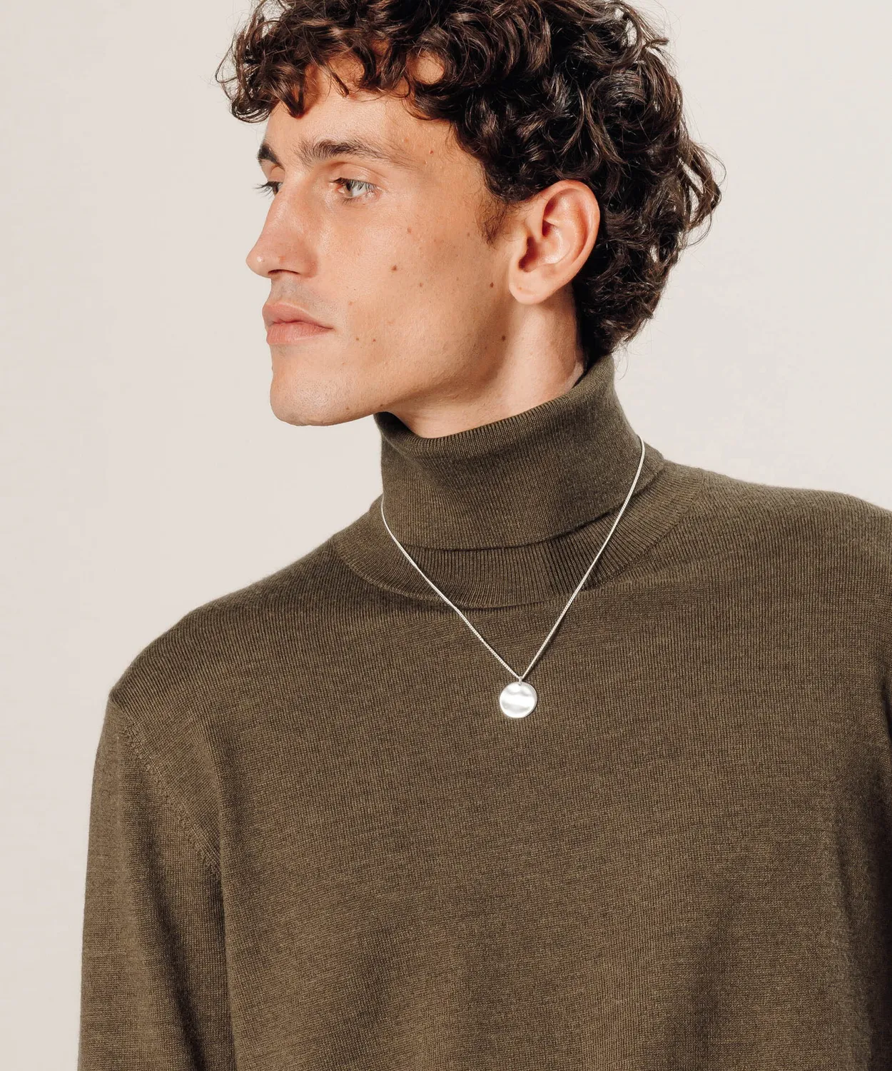 Rodier maglione dolcevita merino bark brown uomo