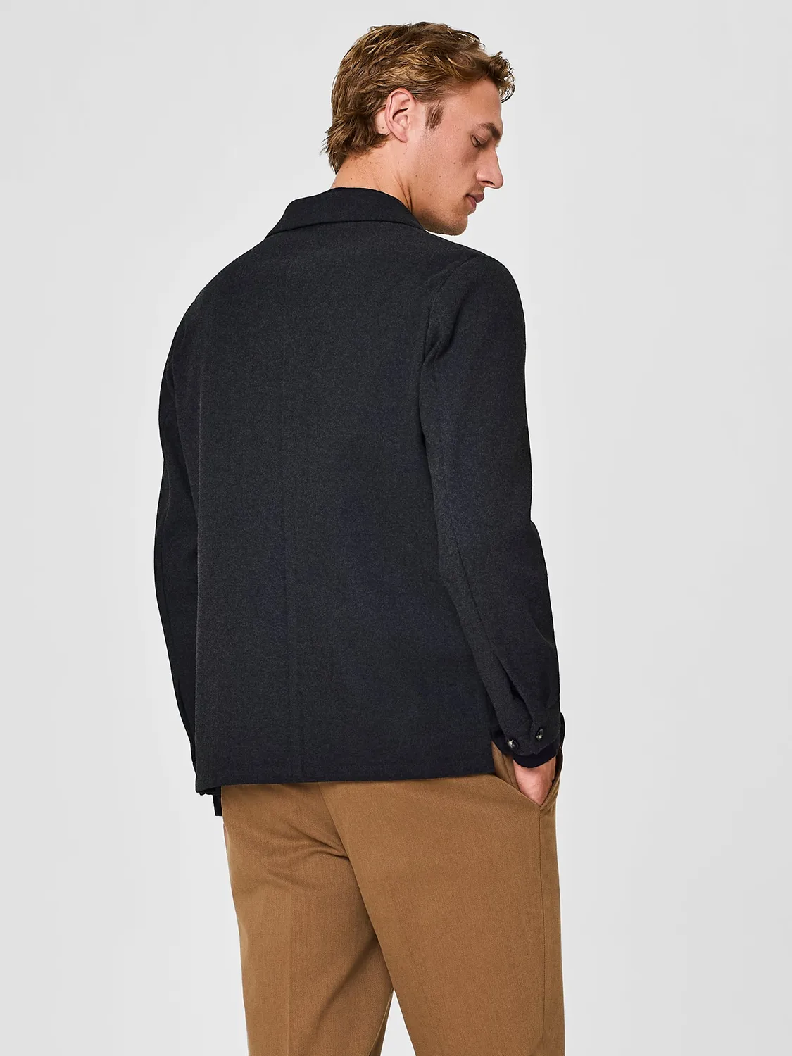 Paul Taylor worker jersey spazzolato giacca grigia