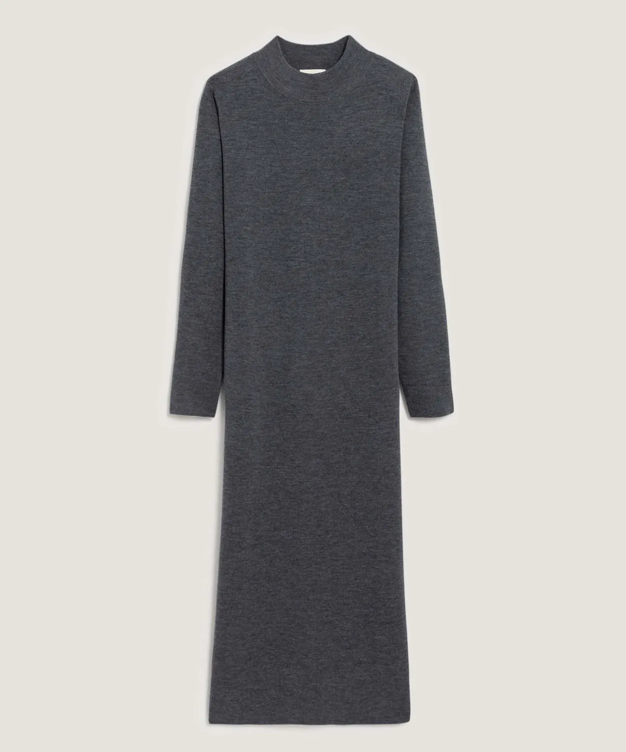 Rodier abito Milano lana merino grigio piombo collo alto
