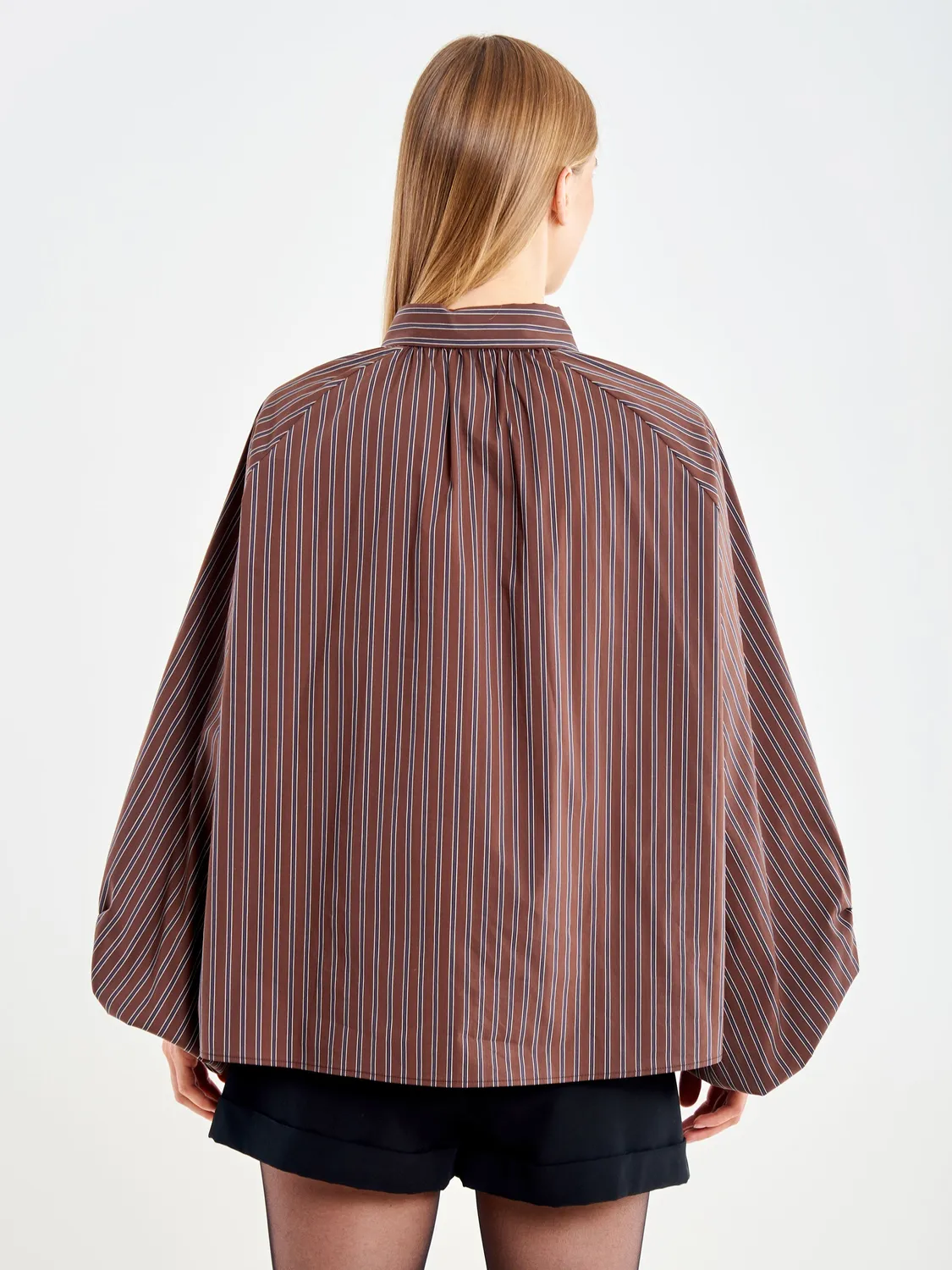 Vicolo Camicia a Righe Moro maniche palloncino S