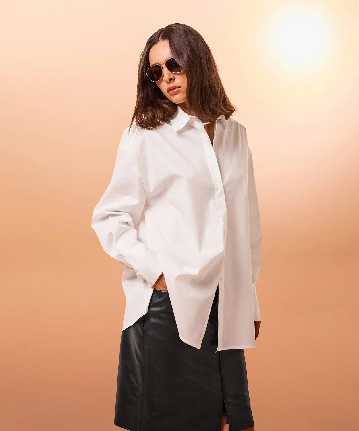 Rodier camicia oversize bianca in cotone Made in Italy