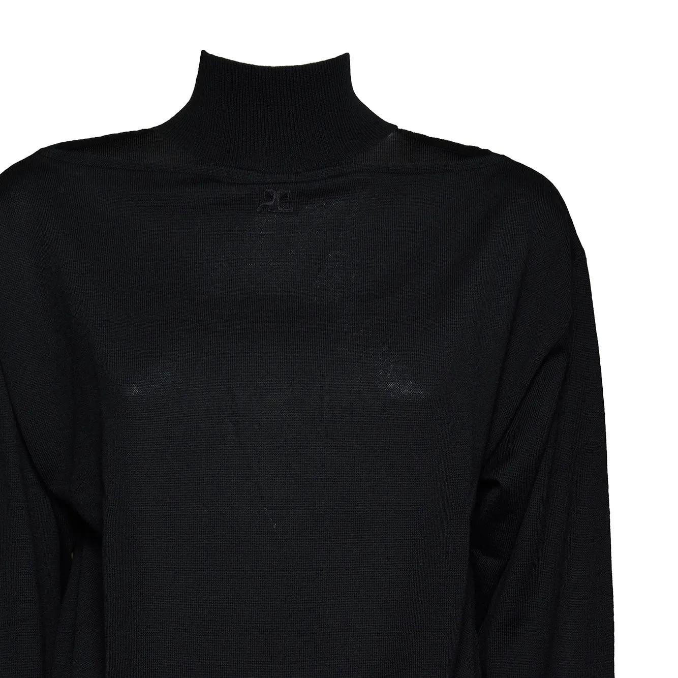 Courregès 326MPU281FI0085 cardigan lana merinos nero