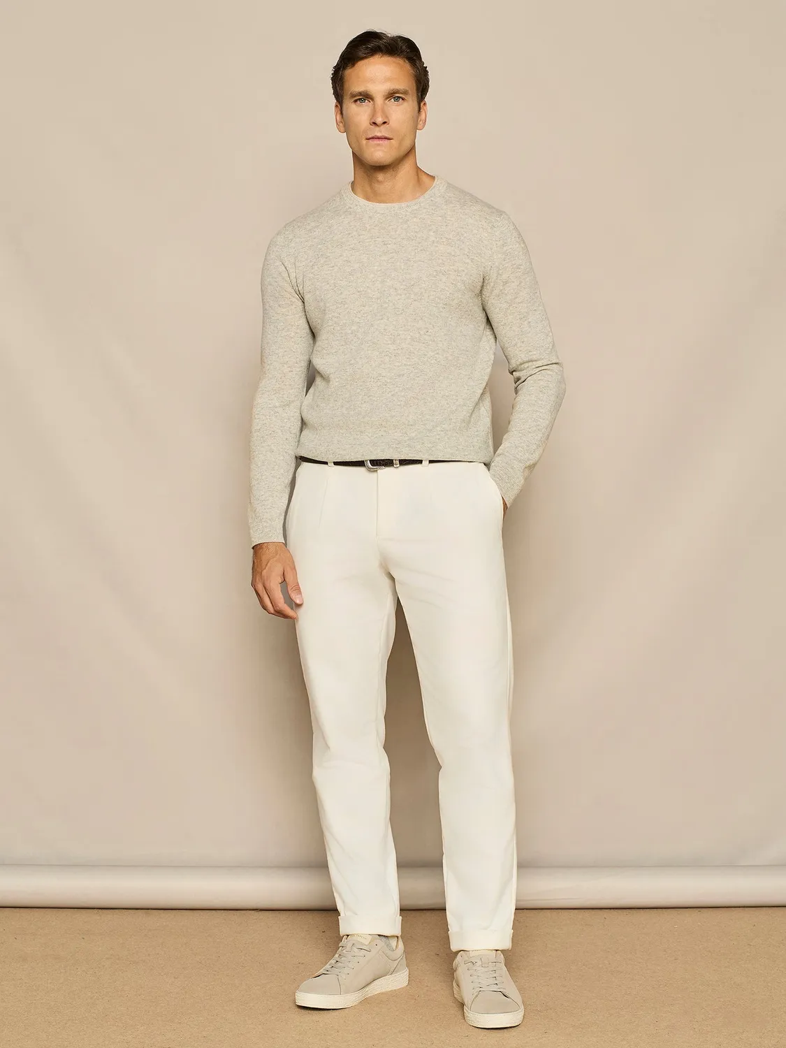 Paul Taylor maglia girocollo grigio misto cashmere