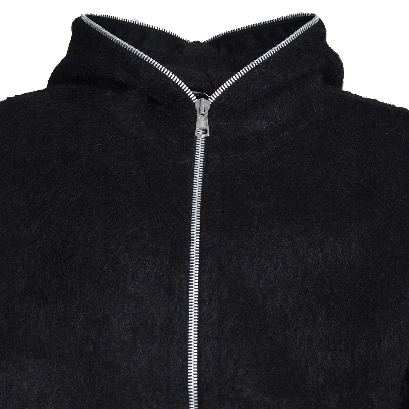Our Legacy M4243FBH felpa zip nera lana alpaca