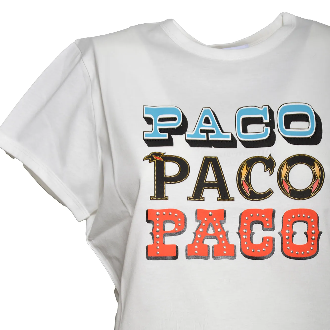 Rabanne 26AJTE056CO0494 t-shirt bianca cotone