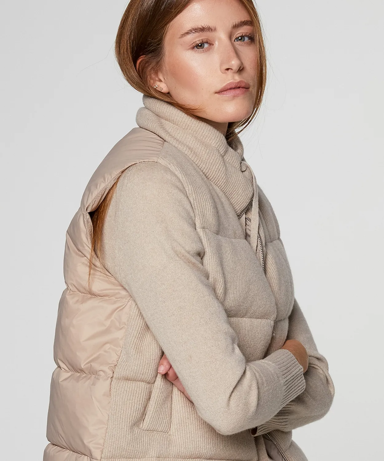 Rodier Doudoune Cashmere Beige Smanicata Leggera