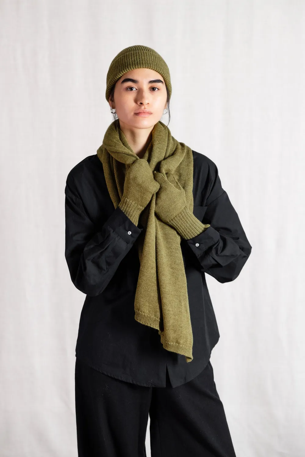 Jyoti Paita Dijon muffole baby alpaca senape