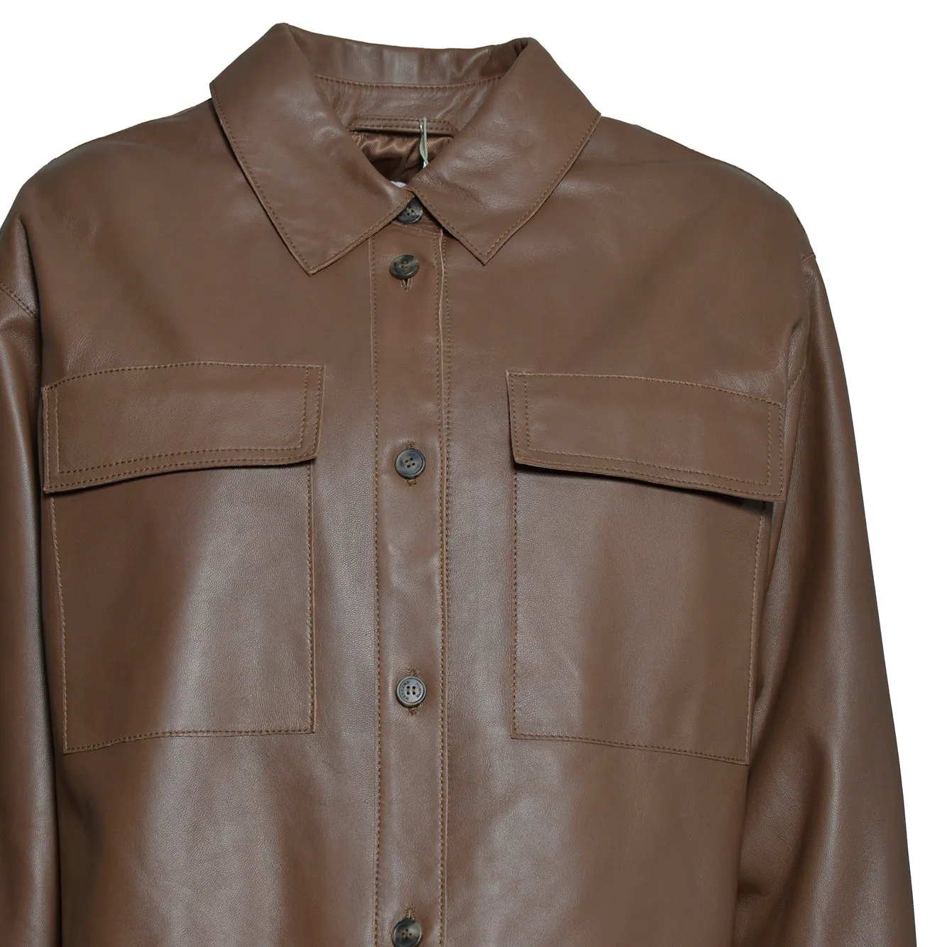 Max Mara Weekend Piovra giacca pelle marrone