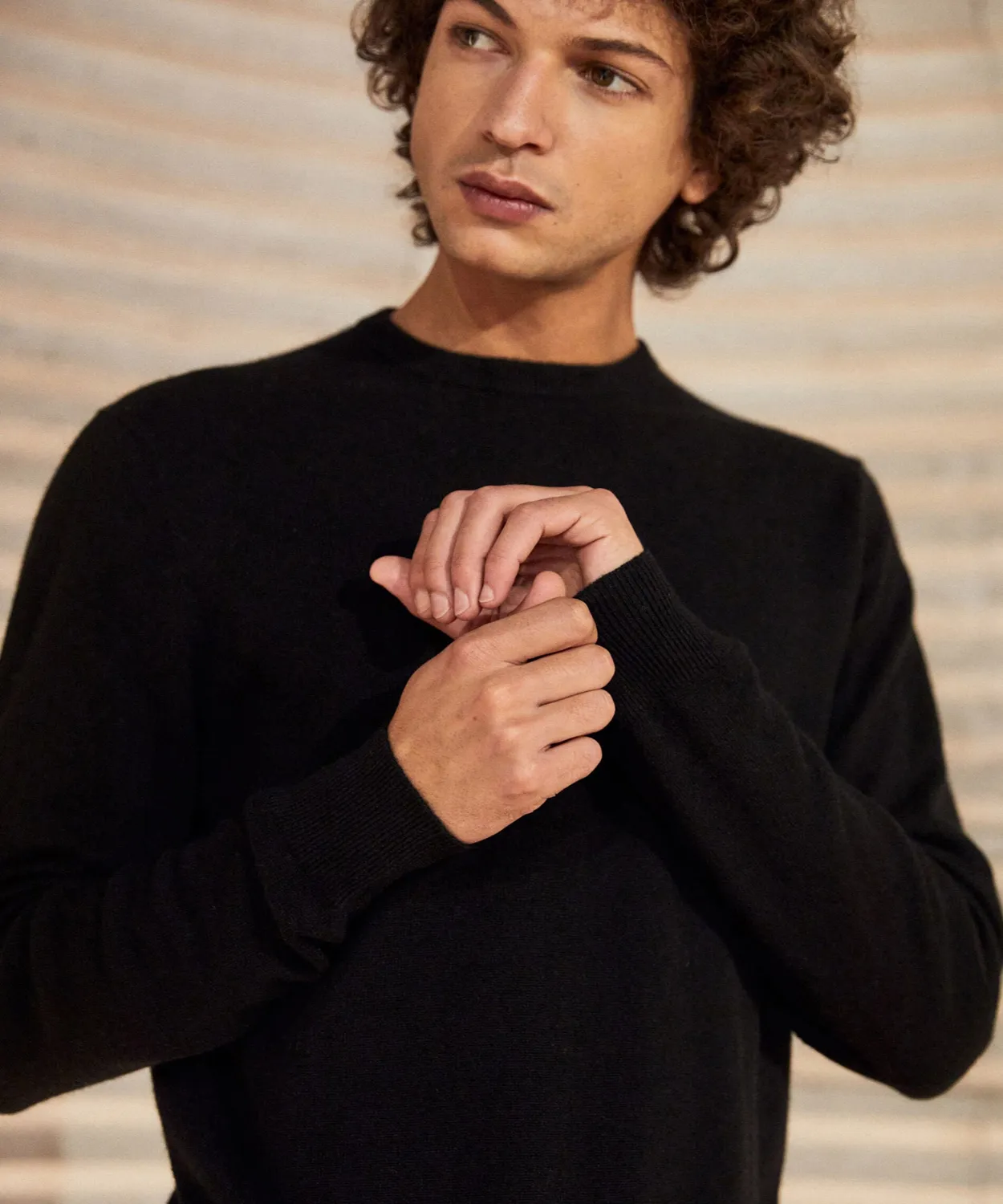 Rodier Maglione cashmere uomo nero girocollo