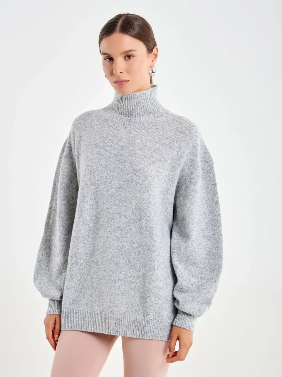 Vicolo Pull Scollo Cratere Lana Grigio Unica