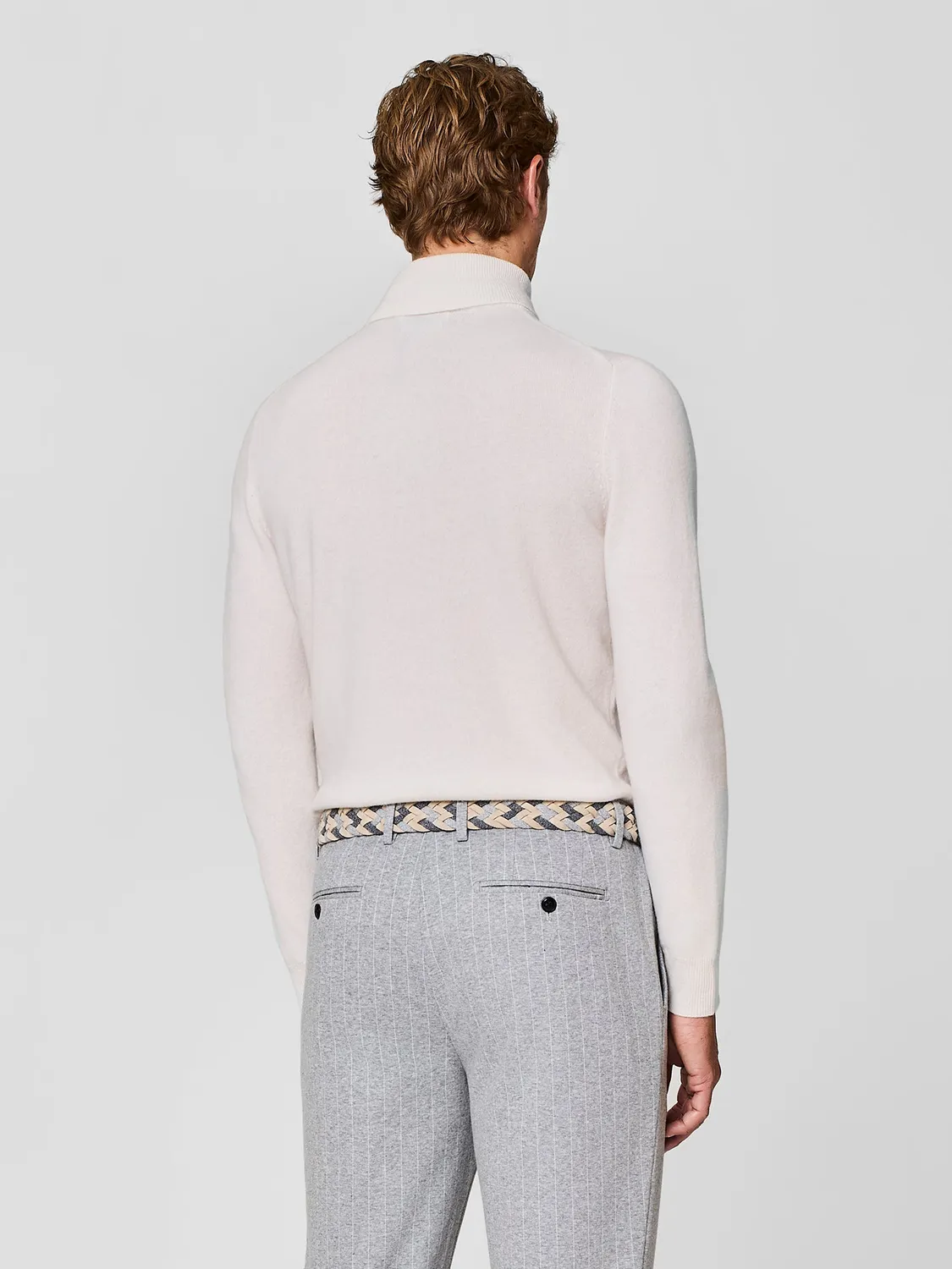 Paul Taylor Doppio Collo Dolcevita Cashmere Bianco