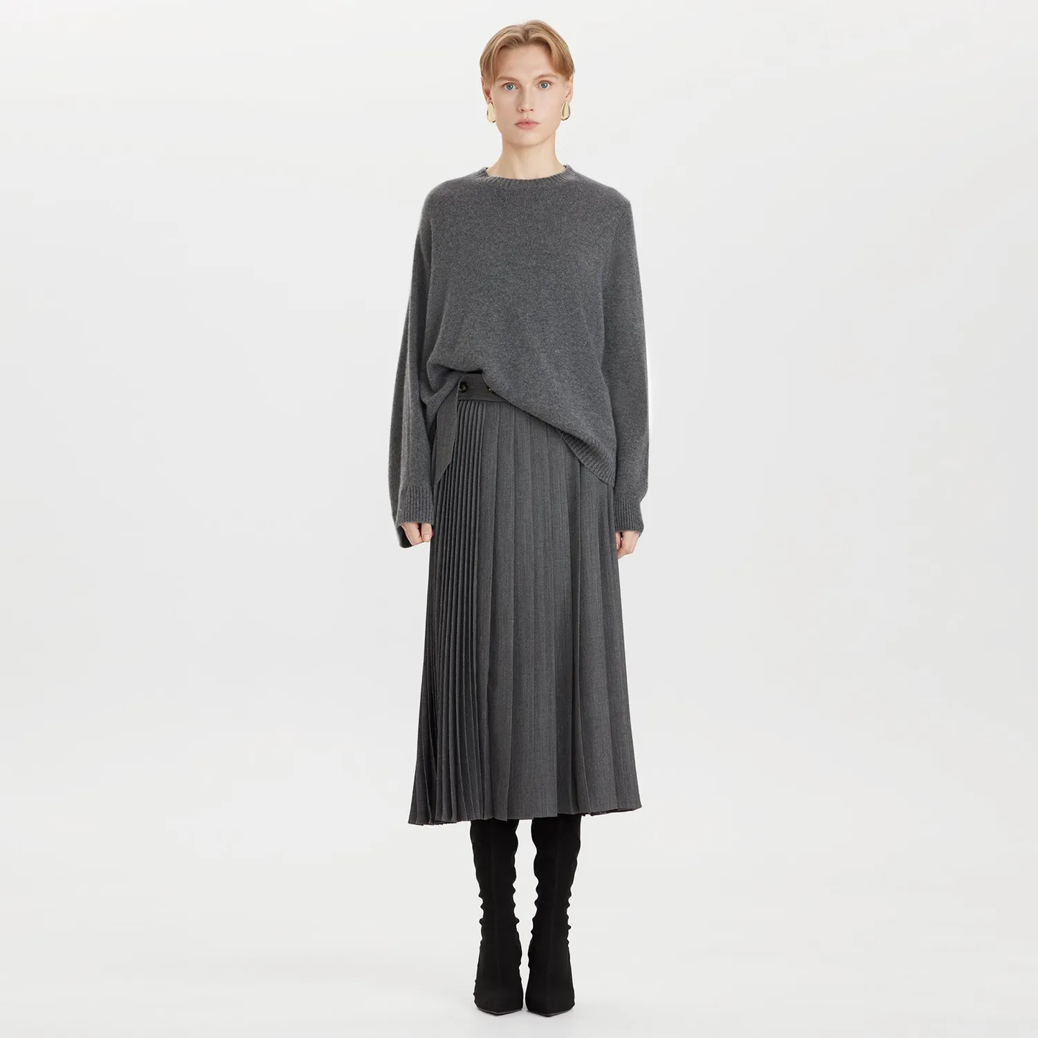 PORTS 1961 maglione girocollo cashmere grigio