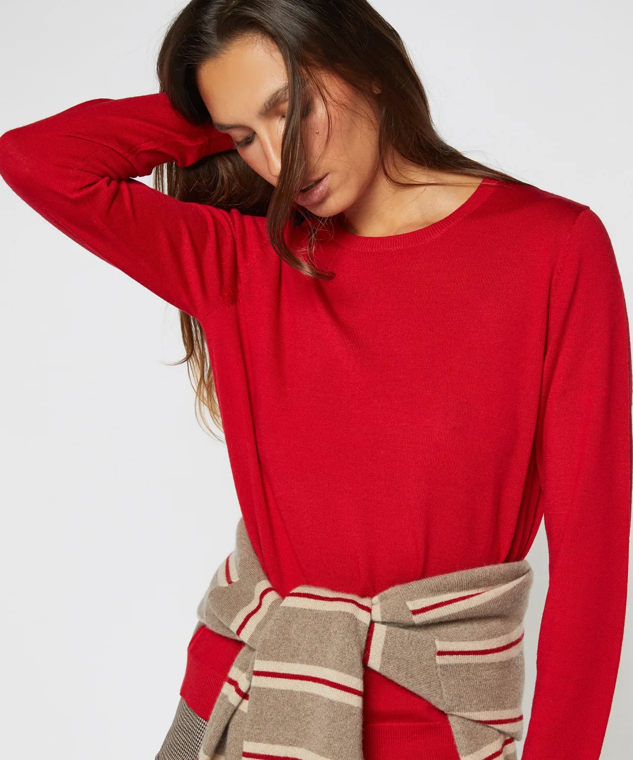Rodier maglione girocollo lana merino rosso