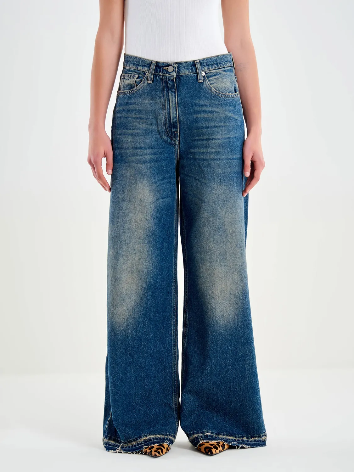 Vicolo Denim Wide Leg jeans wide leg blu vita alta