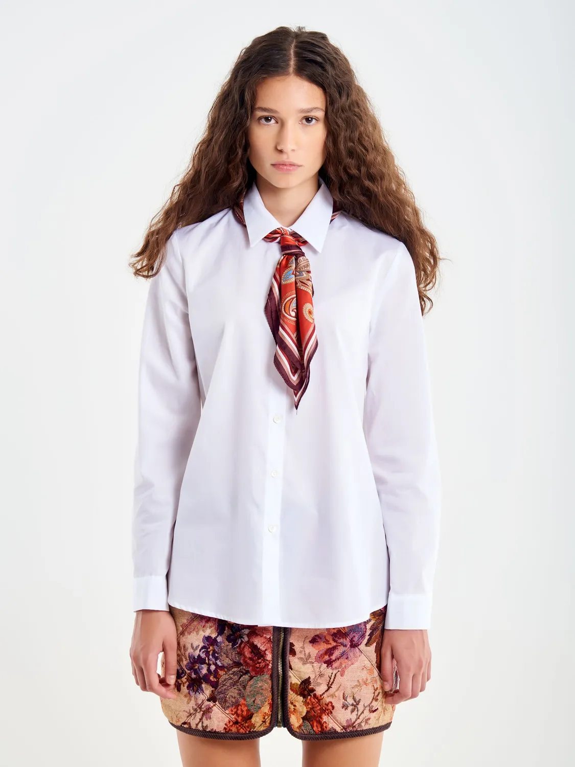 Vicolo camicia naturale cotone con lavallière