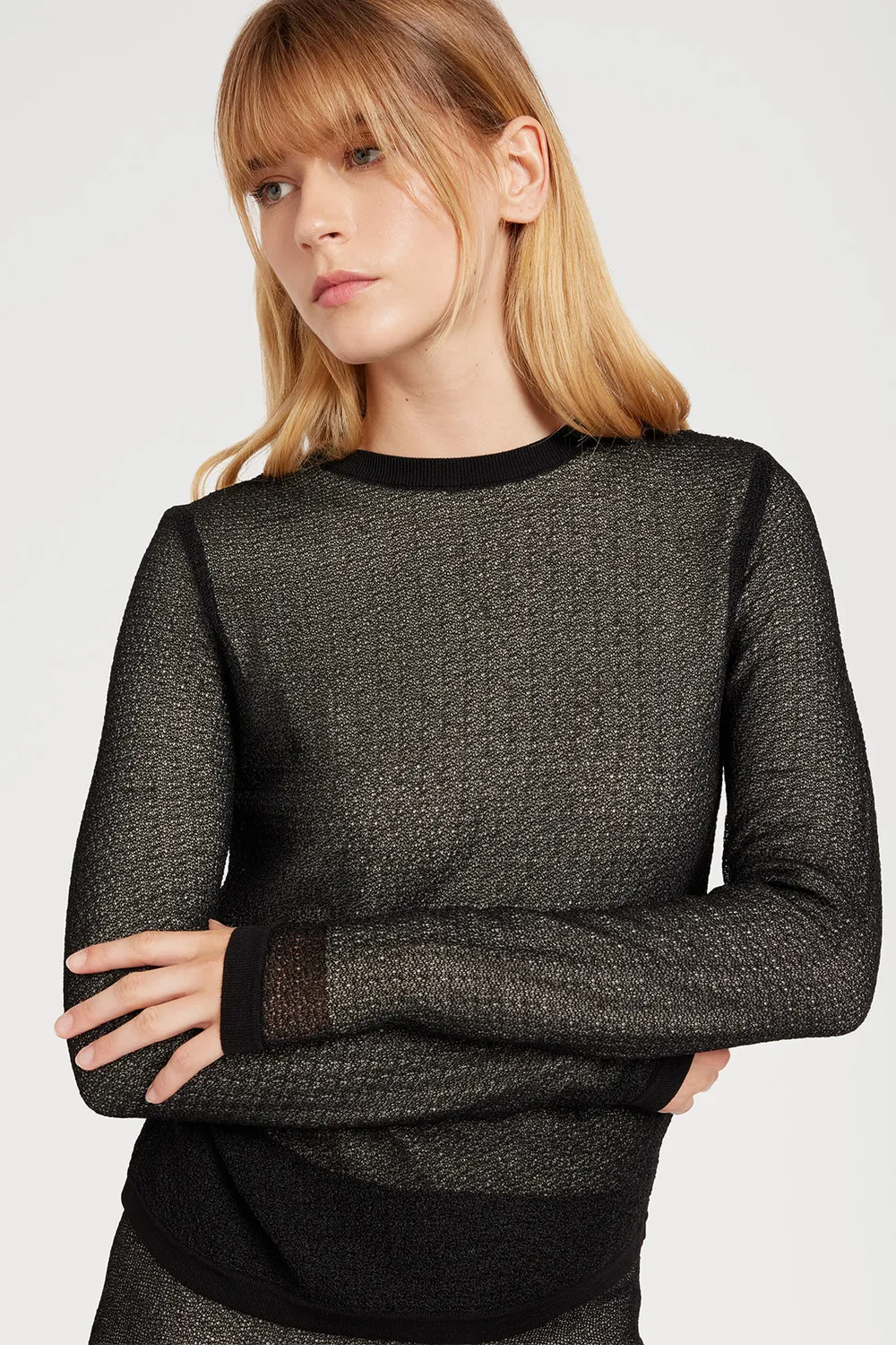 PORTS 1961 Maglia Traforata Nera Mesh Traspirante