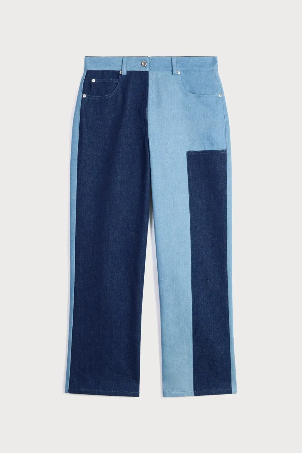 Ports 1961 Two Tone Denim Jeans bicolore cropped