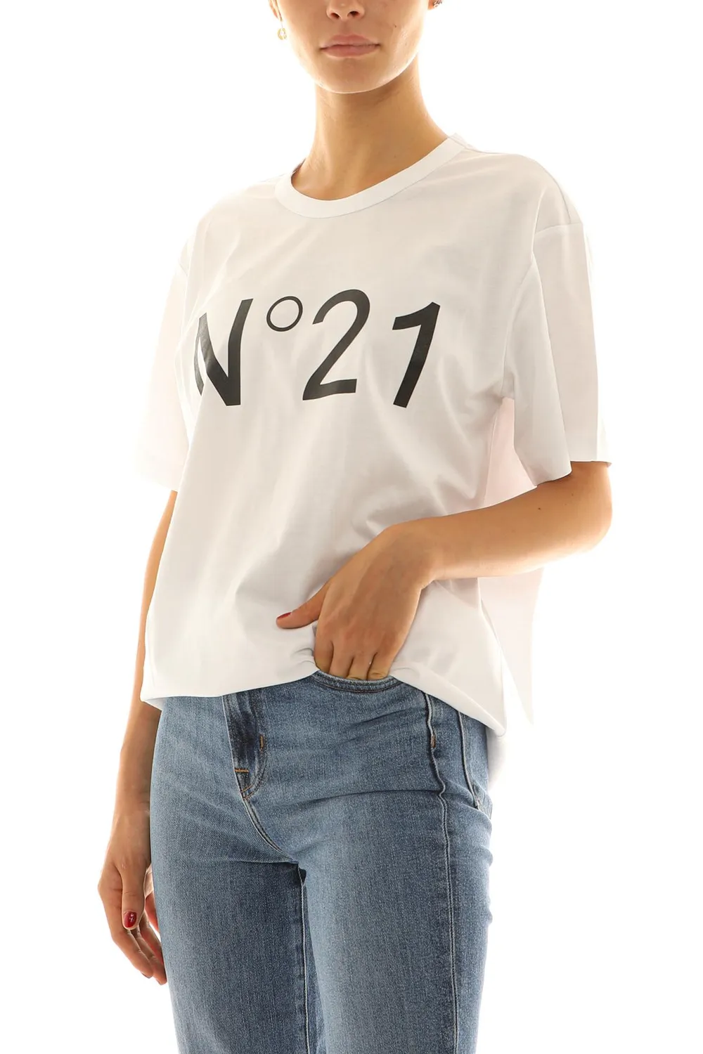 N°21 F0516314 t-shirt bianca cotone logo 44