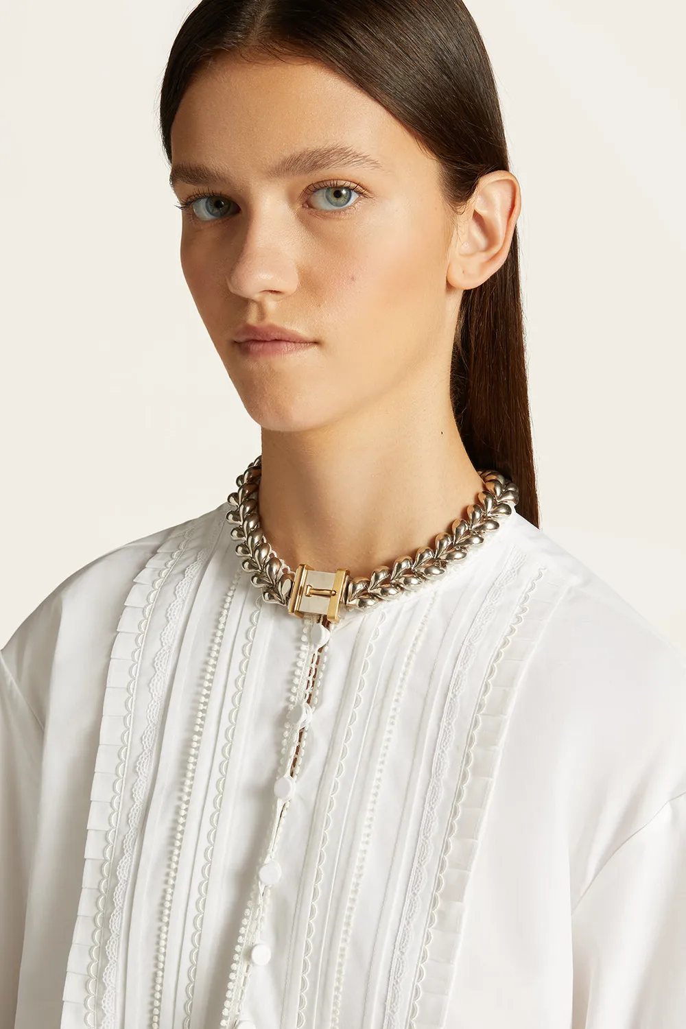 PORTS Chain Wreath collana choker oro argento