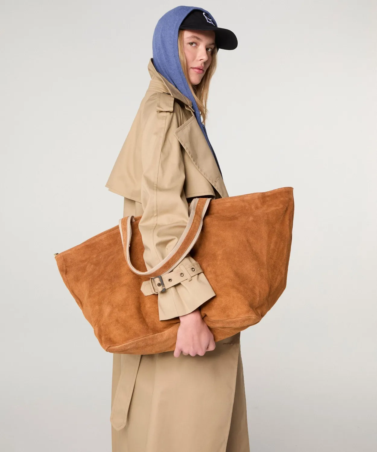 Rodier Trench Oversize Misto Cotone Beige Donna