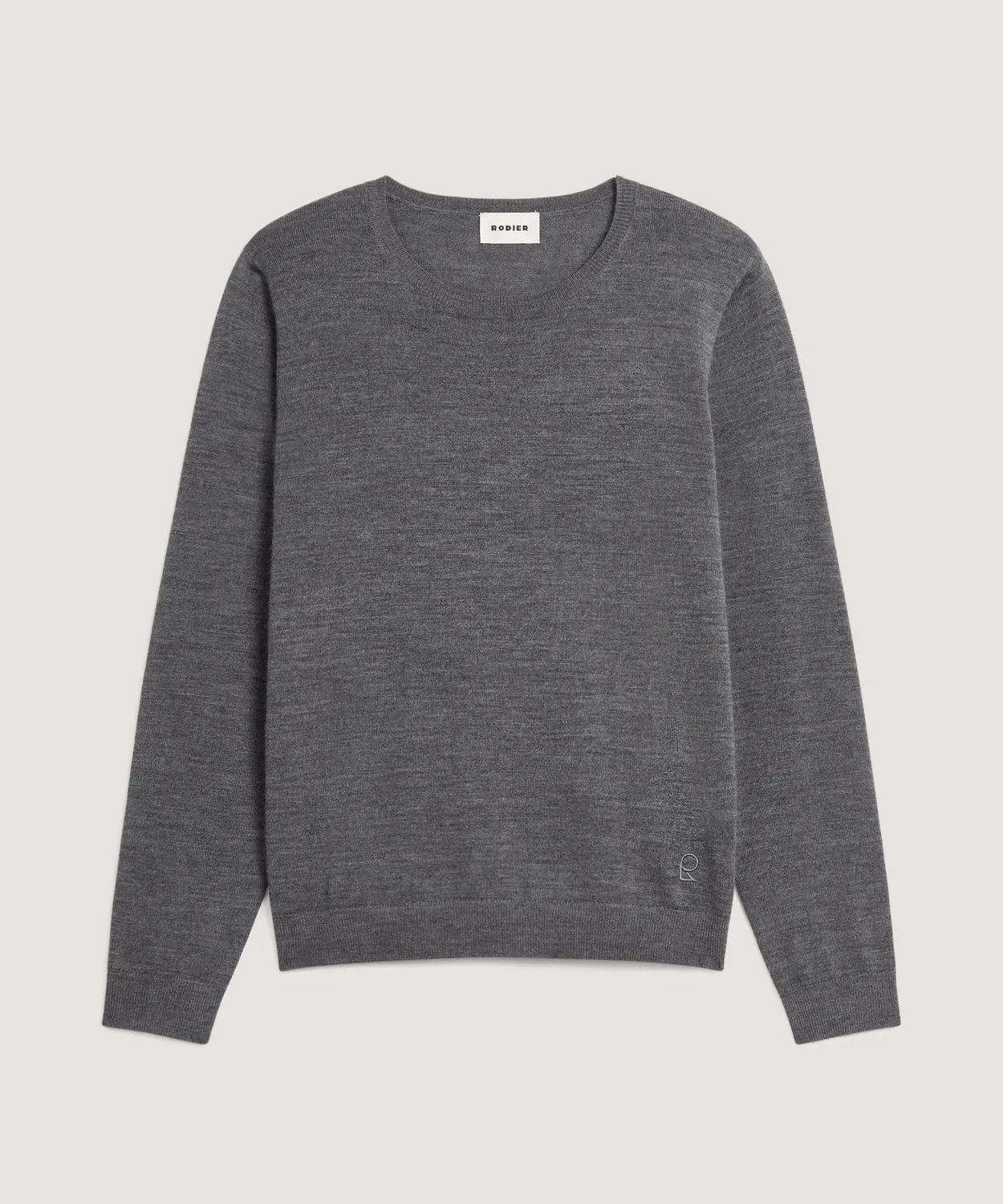 Rodier Maglione Girocollo Lana Merino Grigio Scuro 38