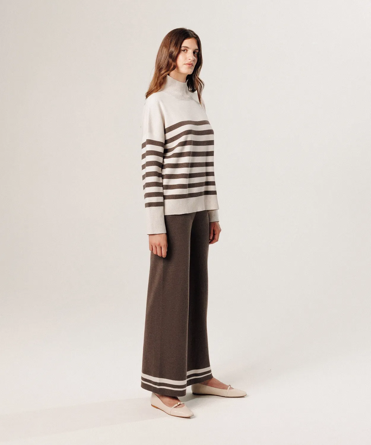 Rodier pantaloni larghi maglia havana brown taglia M