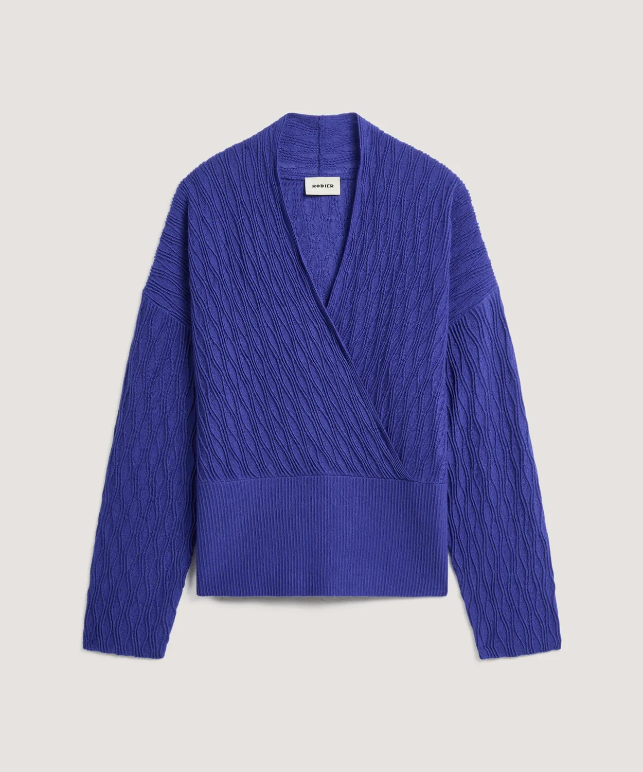 Rodier gilet avvolgente lana merino blu oltremare