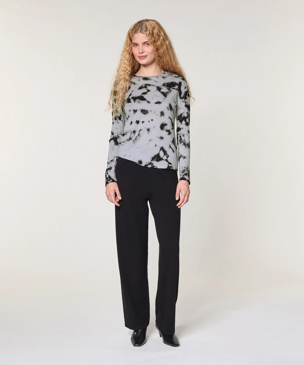 Rodier Maglione Tie Dye Lana Cashmere Grigio Donna