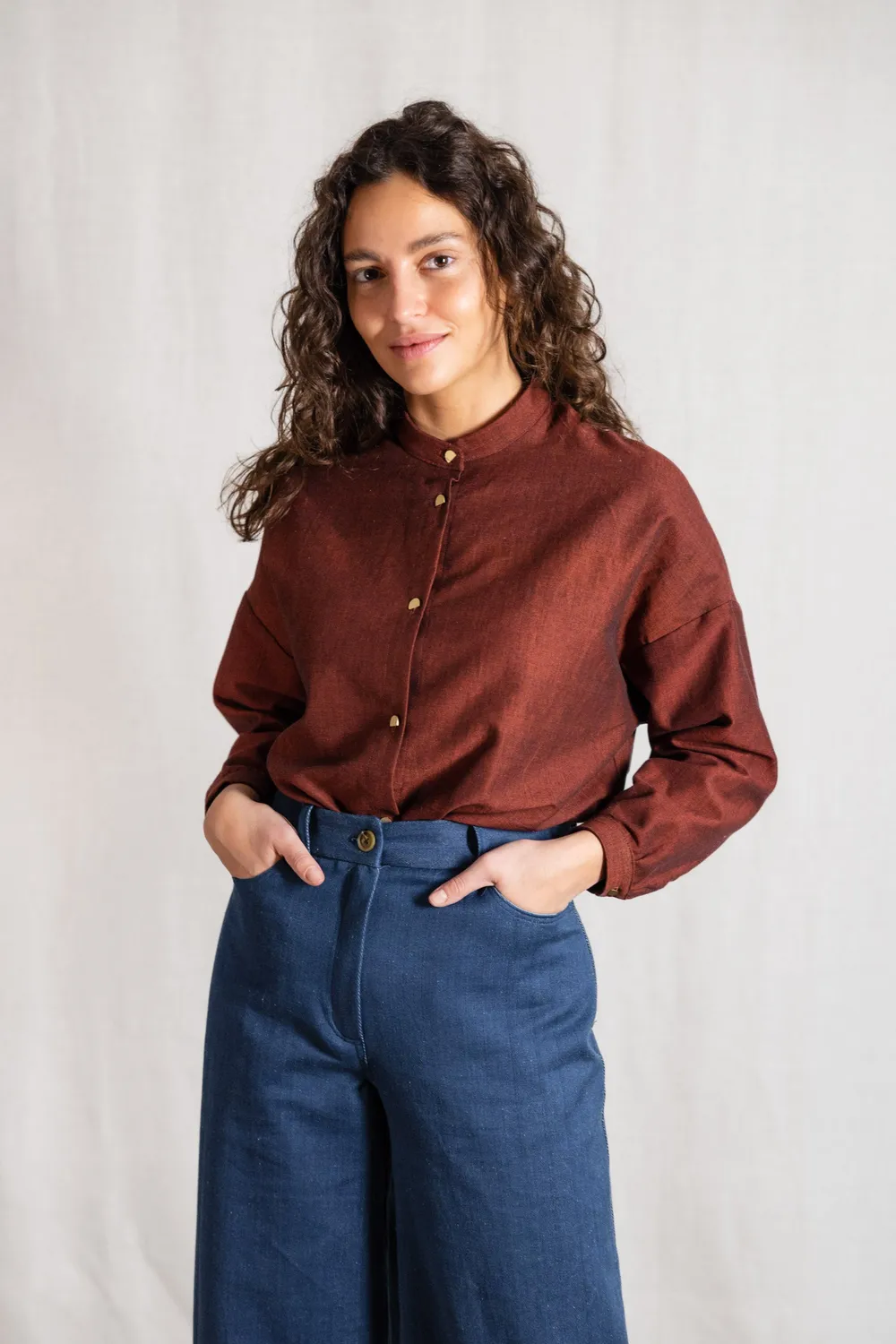 Jyoti Fair Works Hawali camicia cotone uva passa