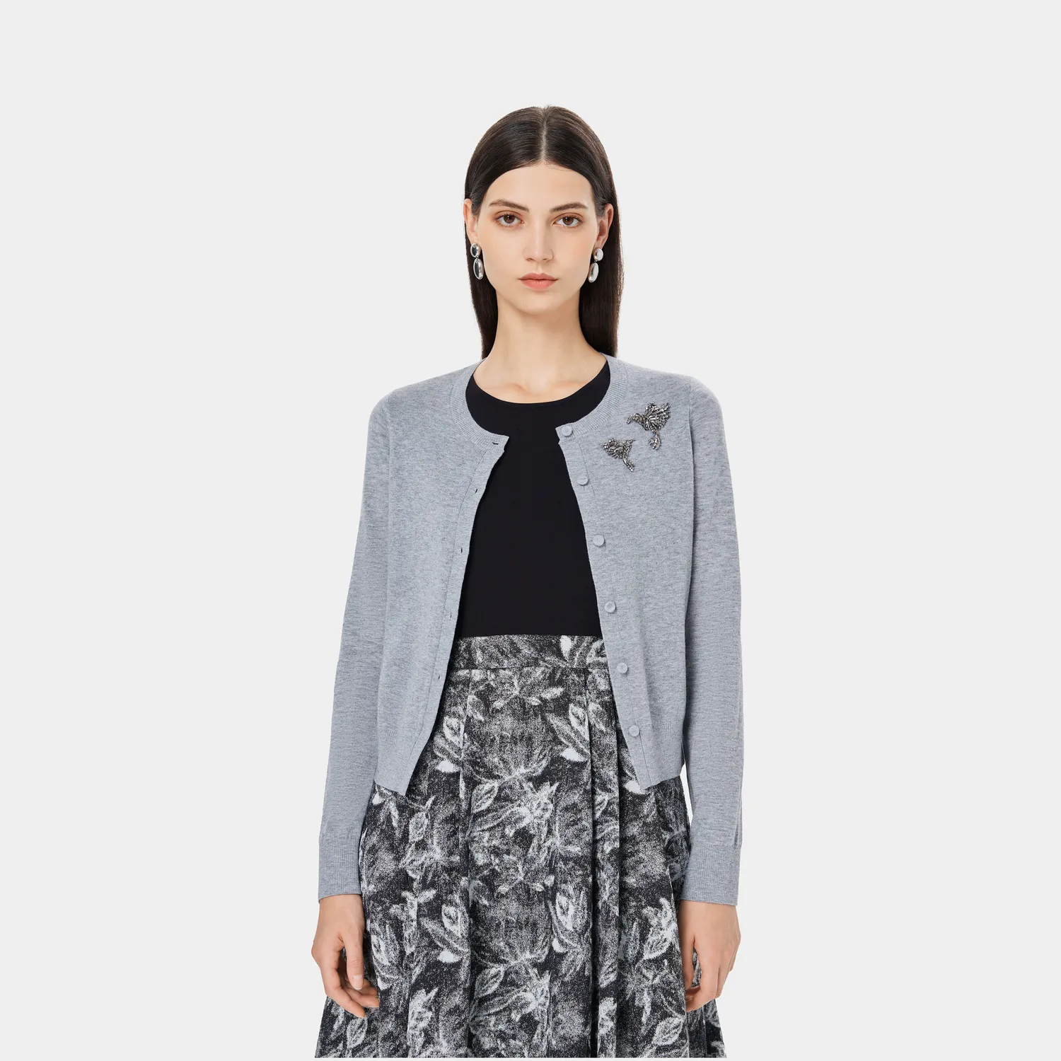 Ports SQ9K008WKF033 cardigan highland mist morbido
