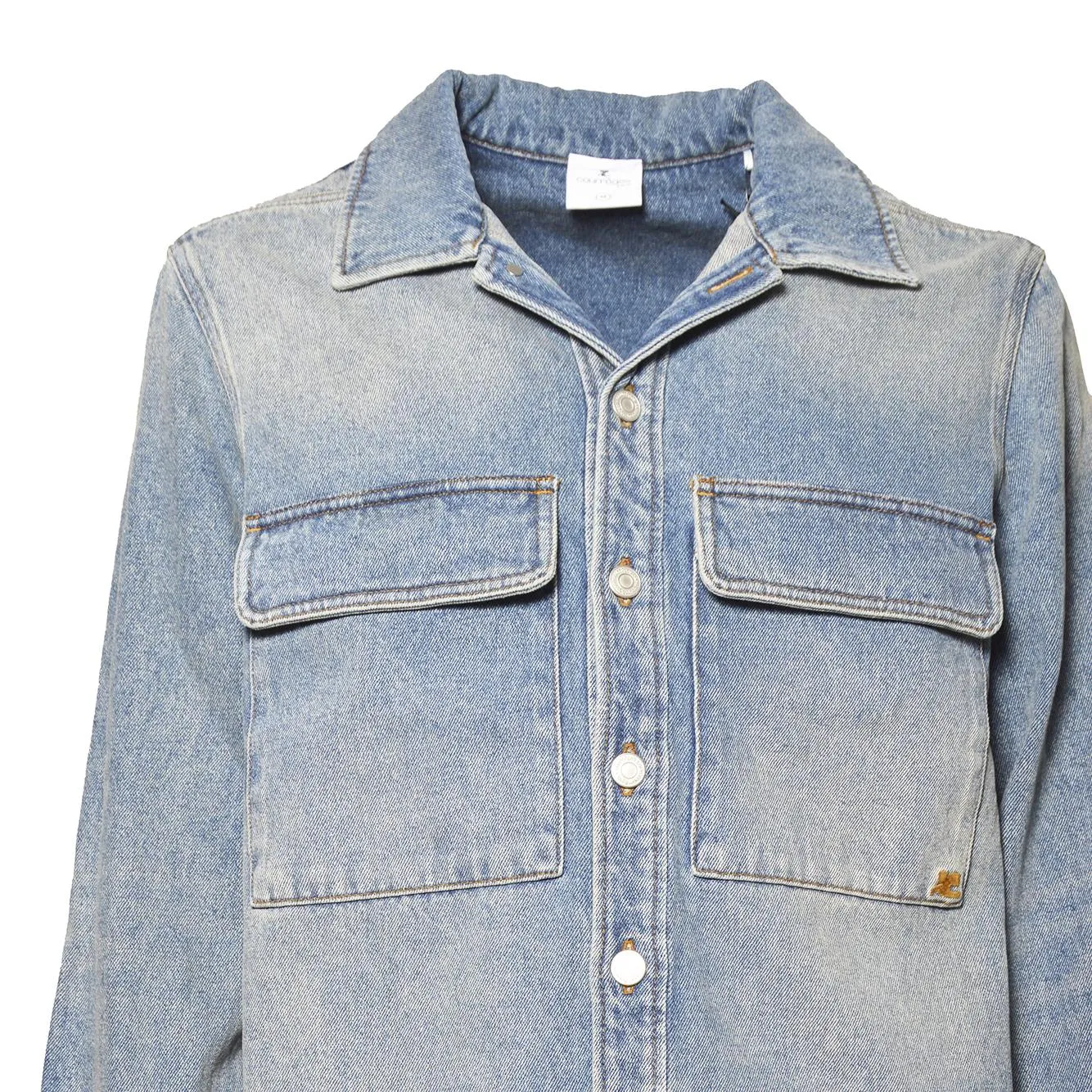 Courrèges camicia jeans denim blu in cotone
