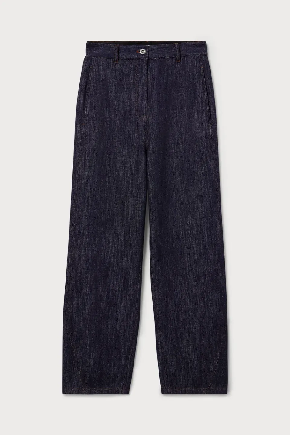 Ports 1961 Cotton Denim Straight-Leg Trousers pantaloni denim nero