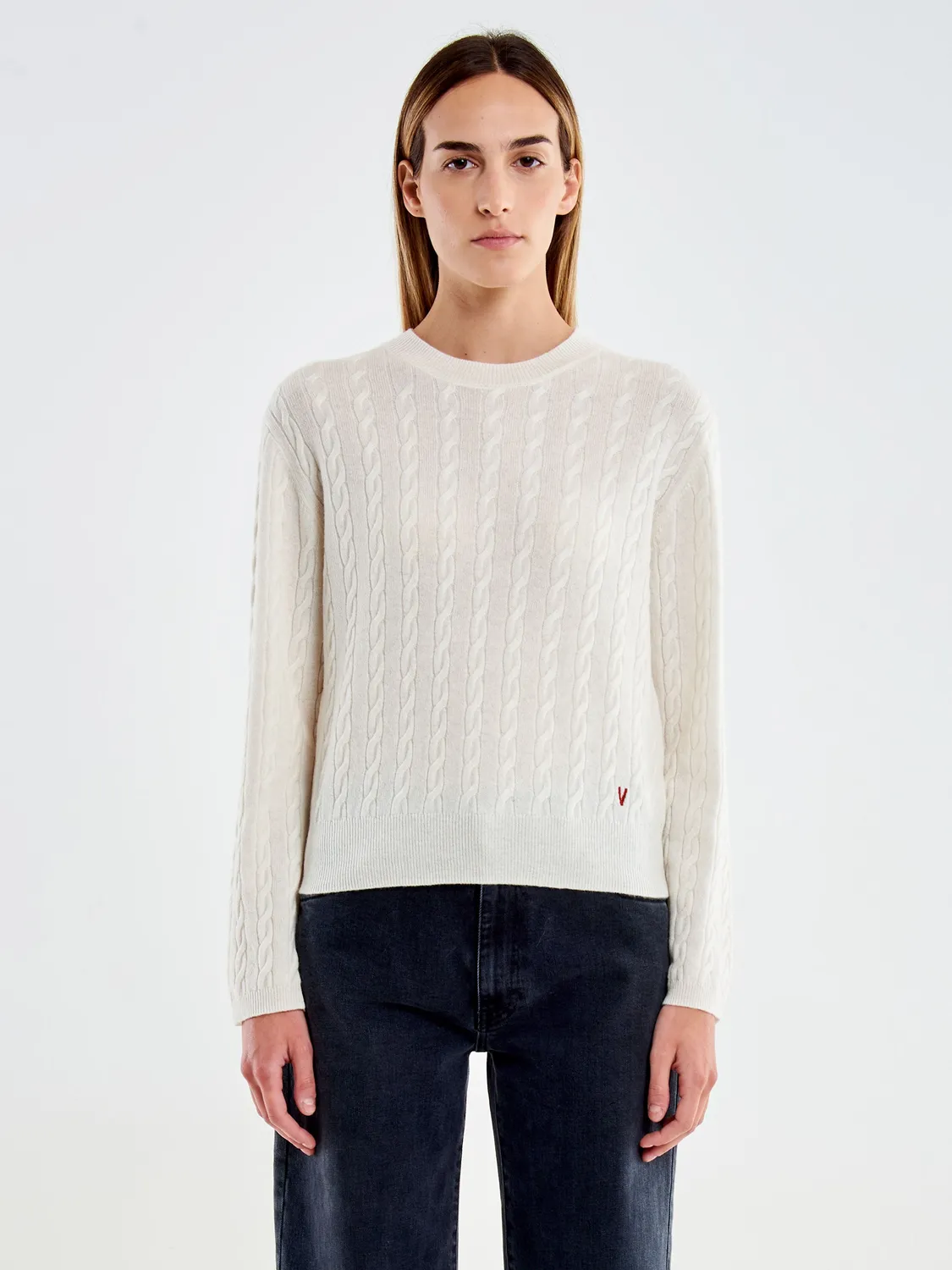 VICOLO Pull Girocollo a Trecce maglione naturale S M L