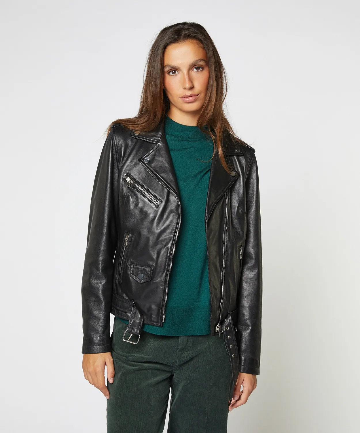 Rodier giacca perfetta pelle nera slim