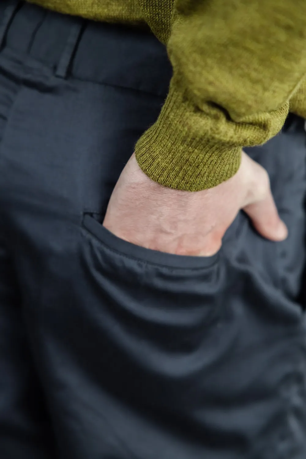 Jyoti Sameer pantaloni uomo cotone grigio scuro