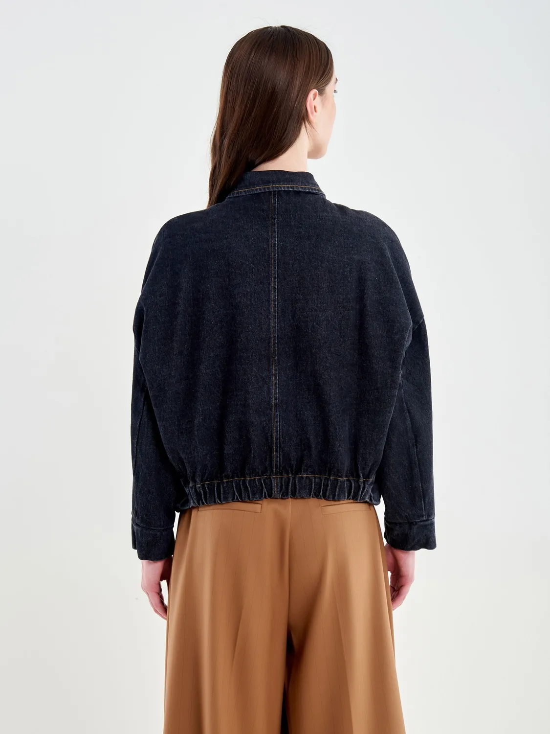 Vicolo Bomber denim blu cotone coulisse S M L