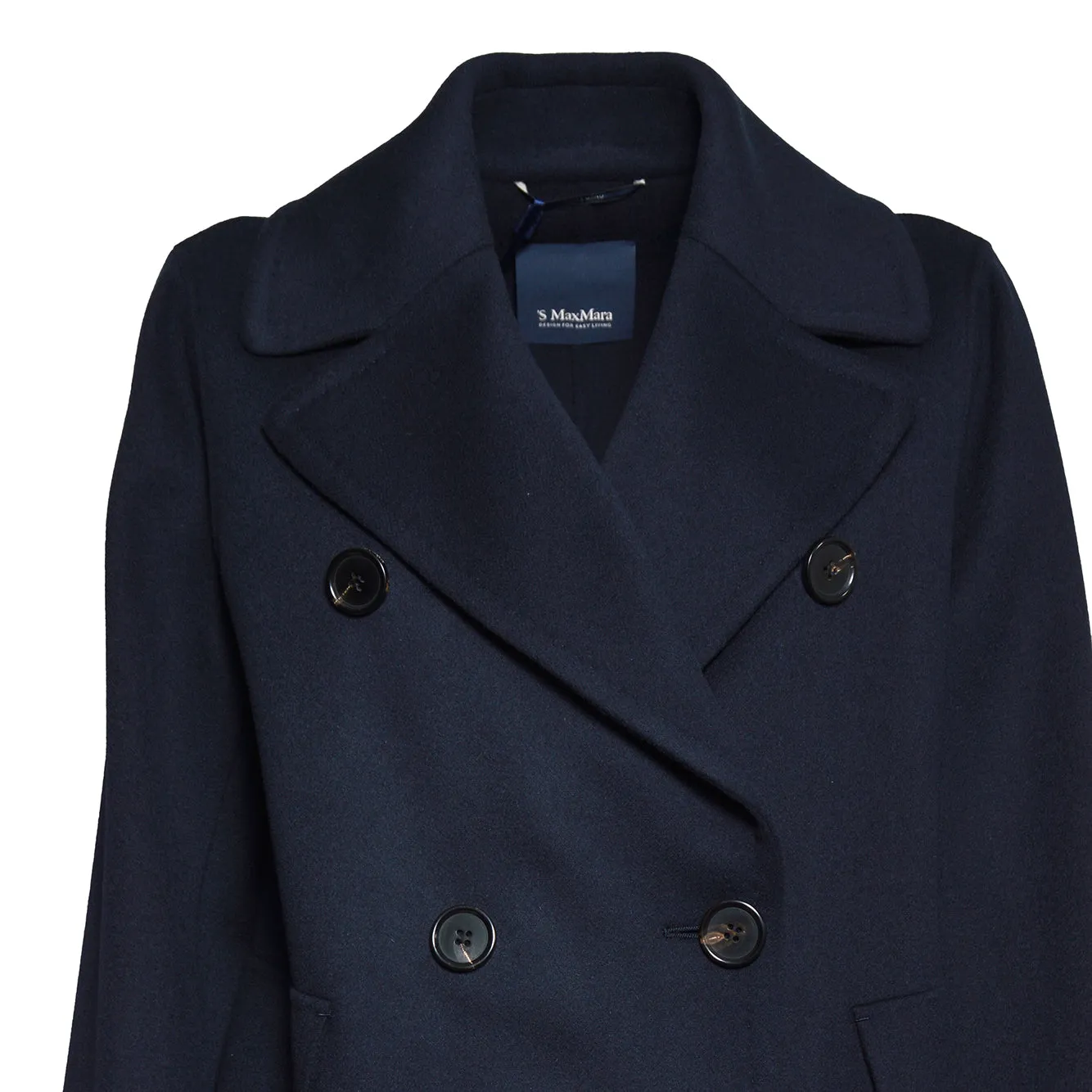 S Max Mara Camilla cappotto donna blu notte lana vergine