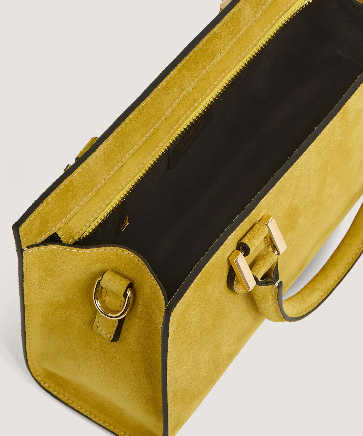 Rodier Violette borsa baguette ocra pelle scamosciata
