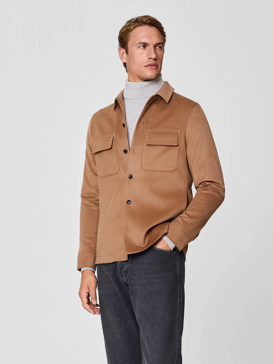 Paul Taylor camicia overshirt rust velluto lana fodera