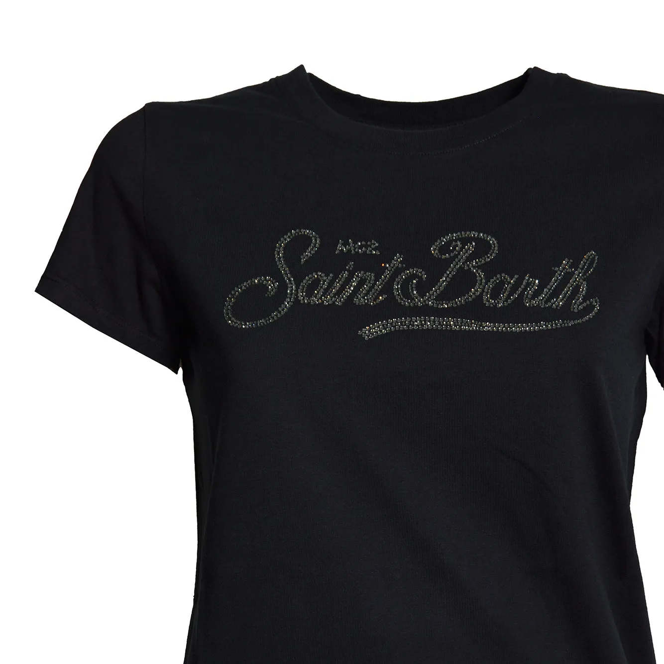 MC2 Saint Barth Elly t-shirt nera bambina strass