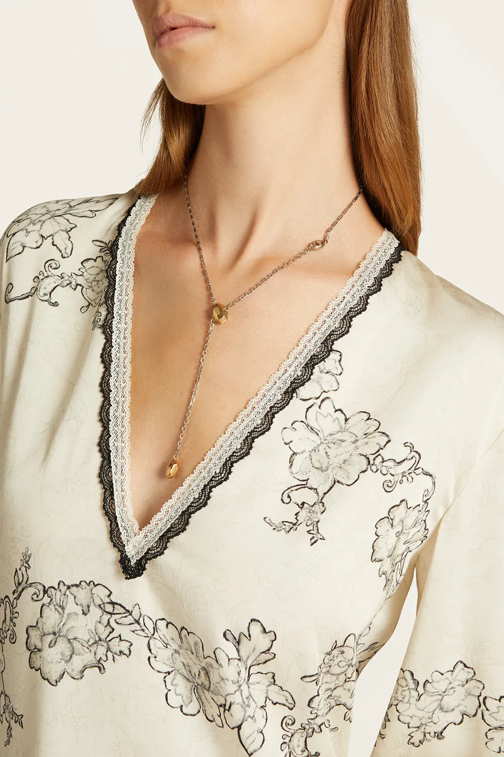 PORTS Pebble collana lariat oro argento ottone