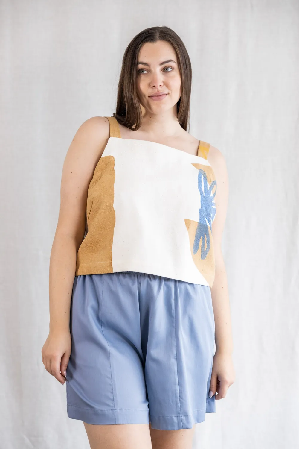 Jyoti Chira top cotone donna savannah block print