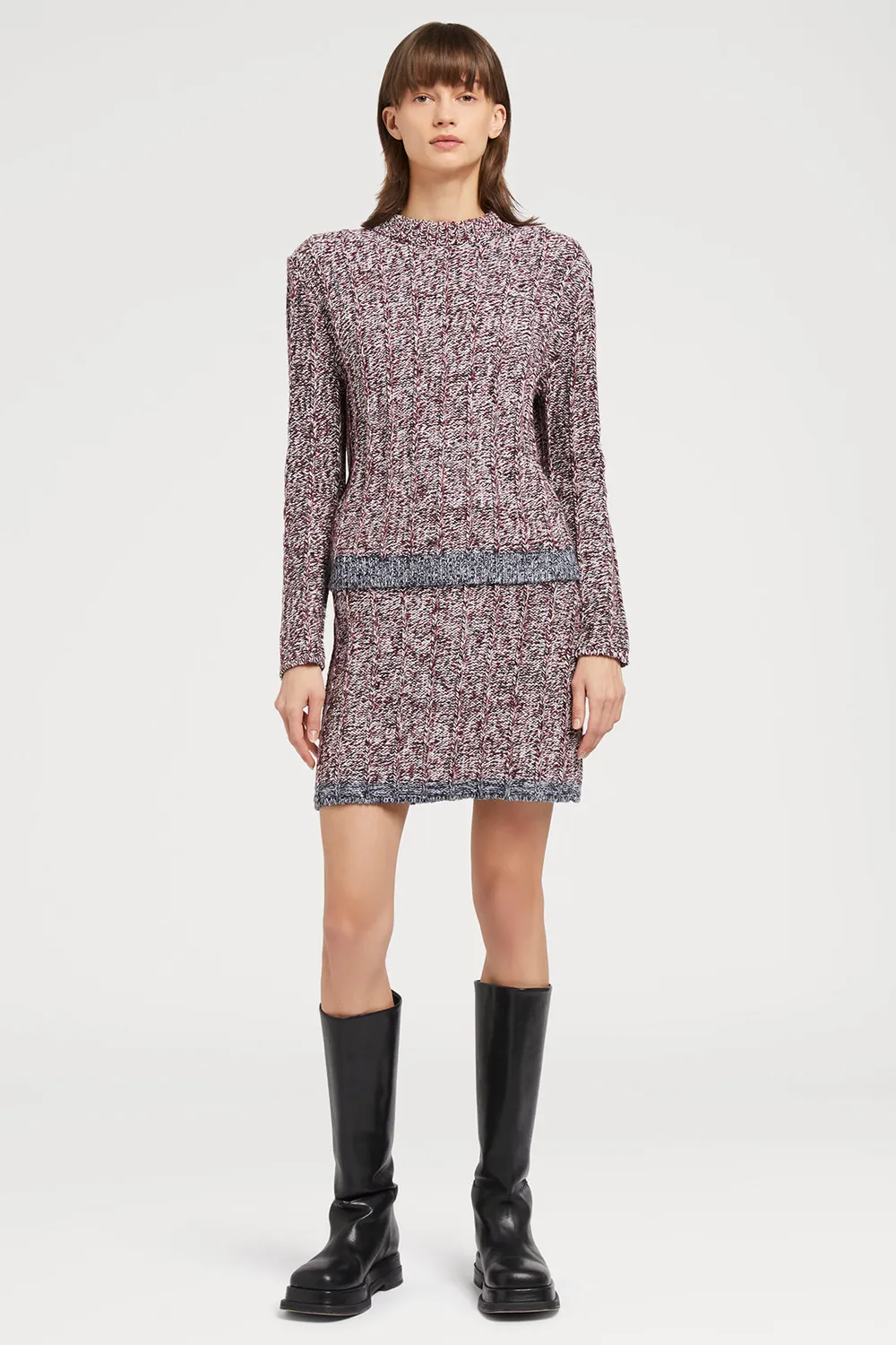 PORTS 1961 Bauhaus gonna bordeaux maglia lana