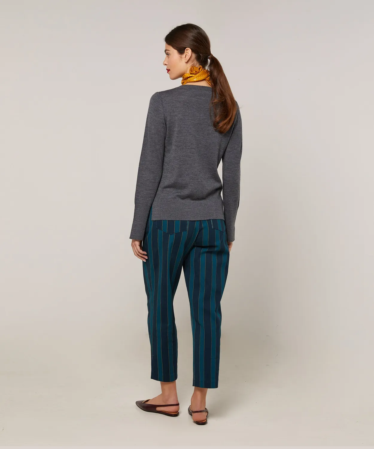 Rodier Maglione Girocollo Lana Merino Grigio Piombo 38