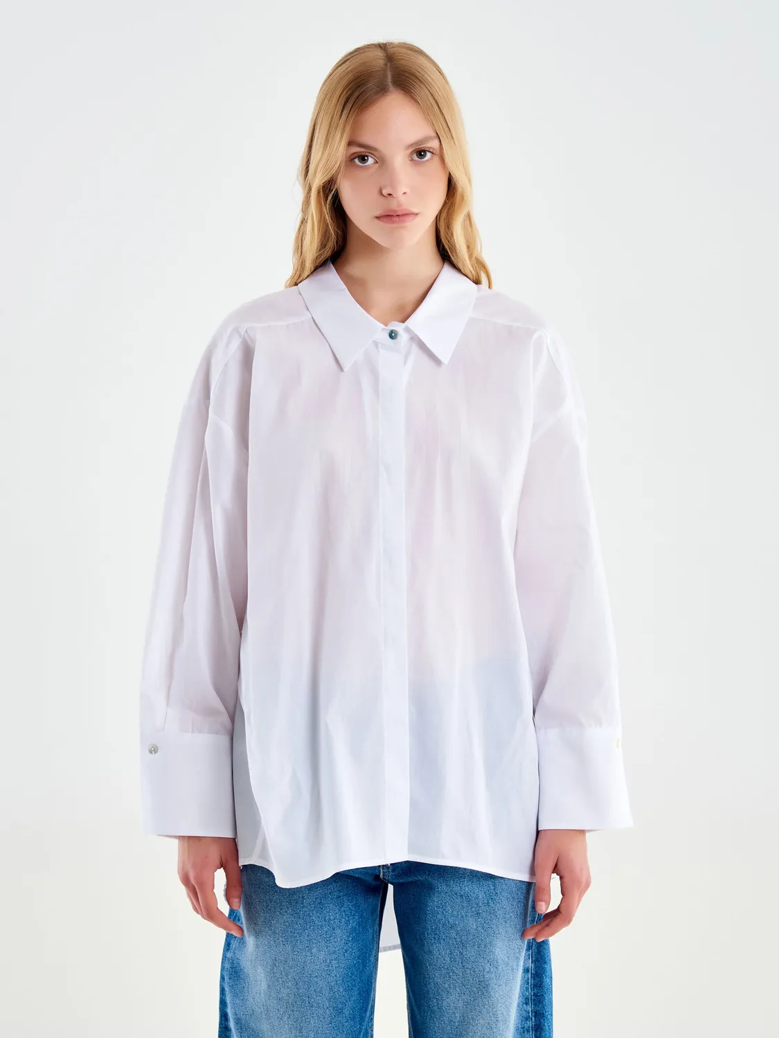 Vicolo camicia con laccetti bianca cotone