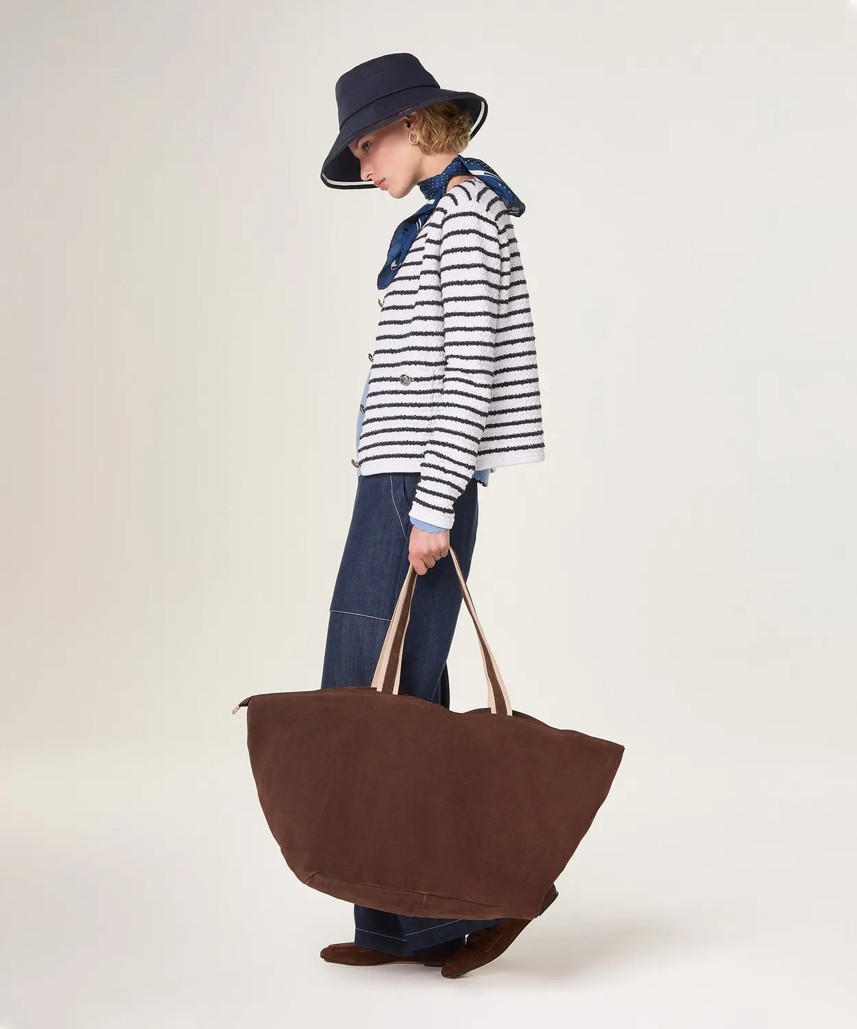 Rodier borsa tote Lou grande pelle marrone scuro