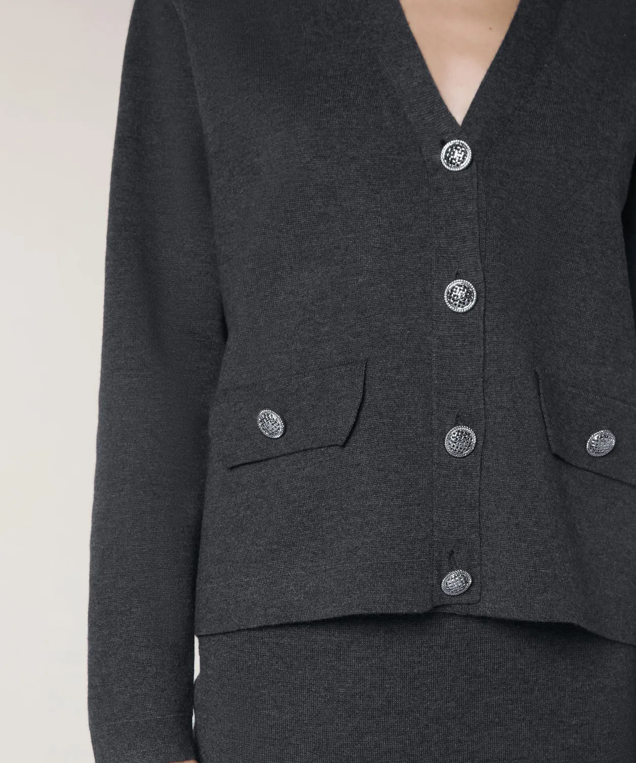 Rodier giacca corta maglia Milano grigio scuro donna