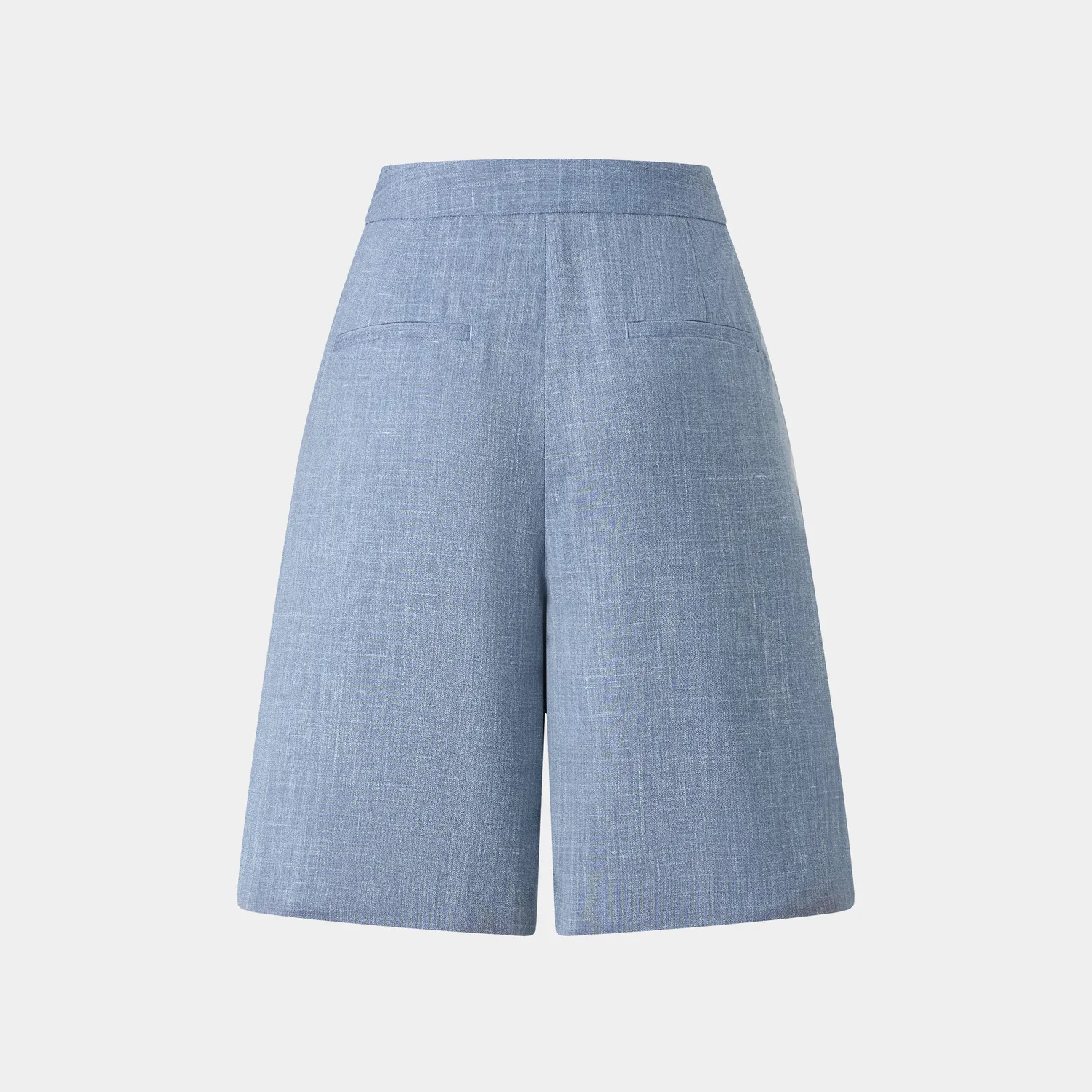 Ports Azure Shorts Blu Pieghe Lana Seta