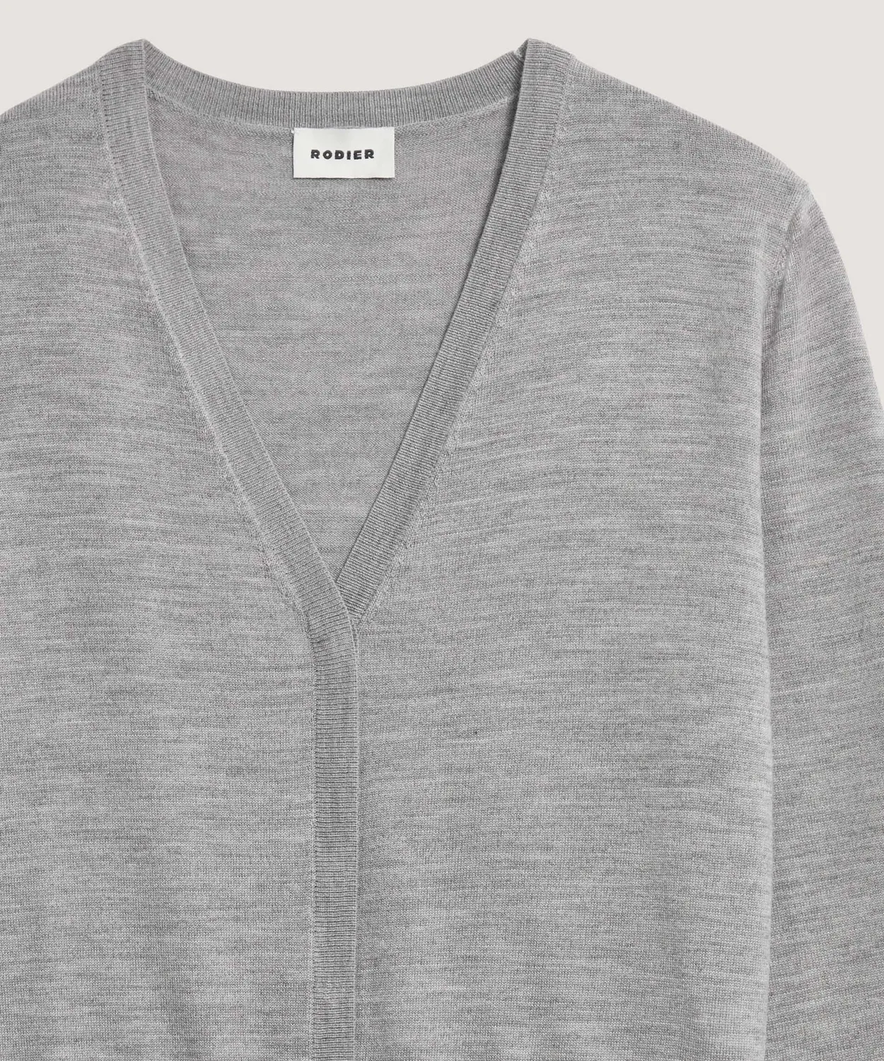 Rodier Cardigan Lana Merino Pizzo Grigio Scuro