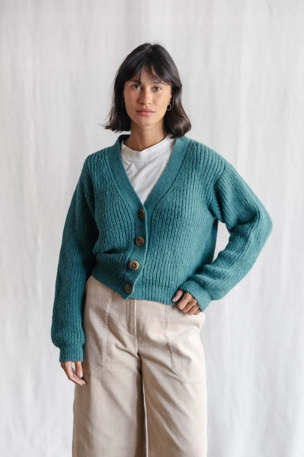 Jyoti Fair Works Aipena Ocean cardigan baby alpaca